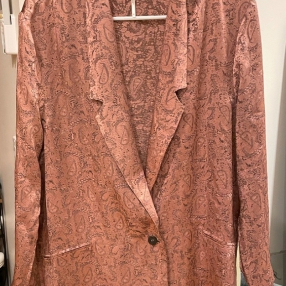💕Free People Jacquard Paisley Pink Blazer Size Small💕‼️ - Picture 11 of 11